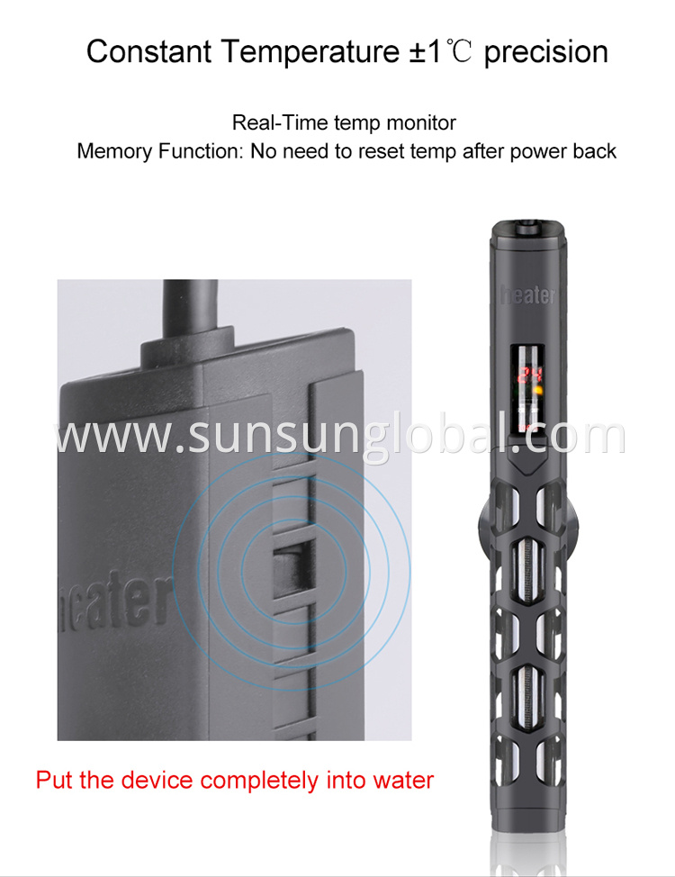 Sunsun 300w Mini Submersible Aquarium Heater Fish Tank